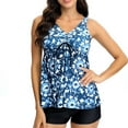 thumbnail image 2 of Womens Swimsuits Pimelu Bathing Suit for Women Tankini Tankini Swimsuits for Women Fashion Floral Print Ladies Tie Front Modest Swimwear with Boyshorts Beach 2 Piece Tank Bikini Sets, 2 of 7