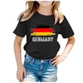 thumbnail image 1 of LUOGENLI T-Shirt pour Filles Enfants Drapeau de l'Allemagne Imprimé Manches Courtes Col Rond T-Shirt Floral Tendance Mode Chandail de Base Hauts Maxi Hauts Ensembles Filles Ensembles 2 Pcs Manches Longues Noir 12-13 Ans, 1 of 4