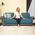 thumbnail image 2 of Subrtex Reversible Sofa Slipcover Quilted Couch Cover,Loveseat,Turquoise, 2 of 6
