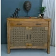 thumbnail image 5 of Treasure Trove Augustine Brown & Jute Two Door One Drawer Wood Cabinet, 5 of 9