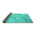 thumbnail image 2 of Ahgly Company Indoor Rectangle Patchwork Turquoise Blue Transitional Area Rugs, 2' x 5', 2 of 4