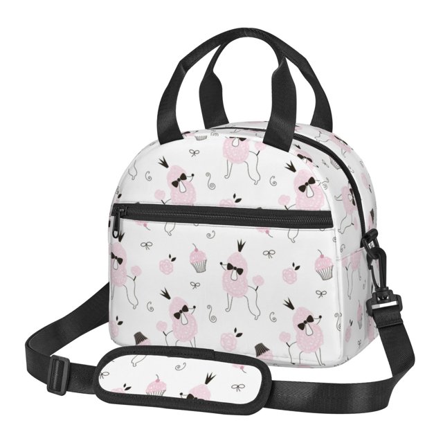 Easygdp Cute Poodle Dog Caja de Almuerzo para Mujeres y Hombres, Bolsa de Almuerzo Insulada, Bolsas Reutilizables Impermeables para Viajes, Trabajo y Picnics
