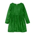 thumbnail image 5 of NAISIBABY Girls Long Sleeve Dresses, Shiny Pleated Crew Neck Fashion Party Casual Midi Dresses Green 9T, 5 of 9