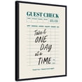 thumbnail image 4 of Kate and Laurel Framed Canvas Wall Art Print Guest Check One Day At A Time by The Creative Bunch Studio, 18 x 24 Sylvie Beaded Black Frame, Vintage, Typography Art for Wall Decor, 4 of 8