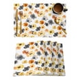 thumbnail image 2 of Watercolor Flowers Yellow Black Kitchen Placemat Dining Table Decor Table Mat Home Decor Coffee Tea Pad Cup, 2 of 5