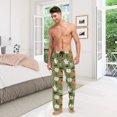 thumbnail image 7 of Men's Sleep Pants Lightweight Pjs Sleepwear Comfortable Lounge Pants Bottom Pants with Pocket Pale Green Pumpkins and Ghosts, 7 of 7