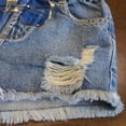 thumbnail image 3 of WOYY Little Girls Ripped Distressed Jean Shorts Casual Elastic Waist Stretch Denim Shorts, 3 of 3