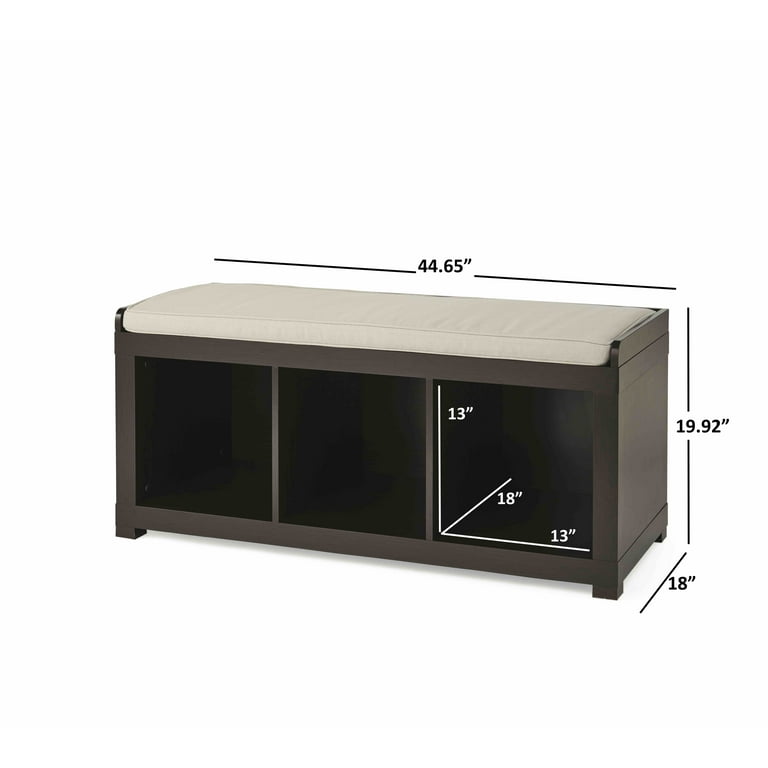 Free Shipping Better Homes Gardens 3 Cube Shoe Storage Bench Espresso Walmart