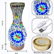 JAITAIK Turkish Mosaic Vase Table Lamp,4x9 Colorful Handmade Glass Vase for Living Room Passage
