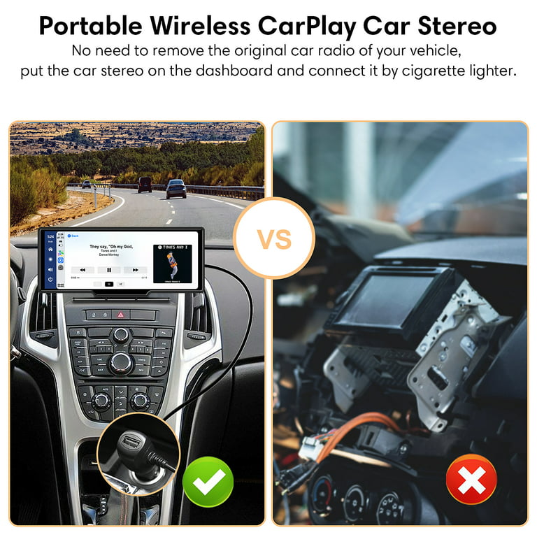  Portable Car Stereo Wireless Apple Carplay & Android
