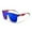 Transparent Red Blue Frame & Blue Mirrored Lens, variant on FEISEDY Sunglasses for Women Men, Fashion Mirrored Single Lens, Driving Beach Sunnies UV400 Shades B2996