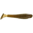 thumbnail image 3 of Googan Baits Saucy Swimmer 3.8 inch Green Pumpkin Pearl Fishing Lure 7 Pack, 3 of 5