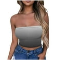 thumbnail image 1 of Tube Top for Women, Sleeveless Strapless Solid Color Polyester Top with Elastic Band, Regular Length, Black L, 1 of 5
