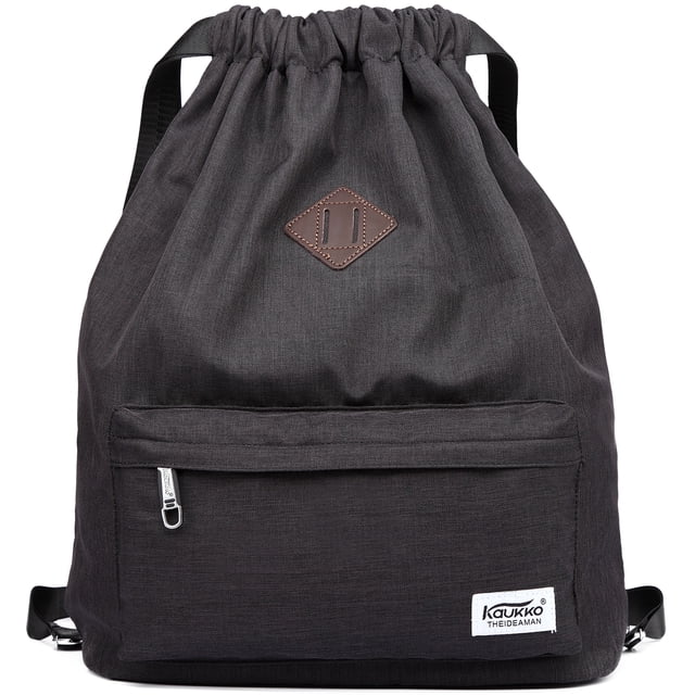 KAUKKO Cordón Deportes Mochila Gimnasio Yoga Bolsa Hombro Mochila para Hombres y Mujeres KAUKKO K1031-Black