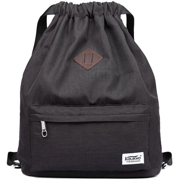 KAUKKO Cordón Deportes Mochila Gimnasio Yoga Bolsa Hombro Mochila para Hombres y Mujeres KAUKKO K1031-Black