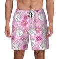 thumbnail image 3 of Uemuo Sunflower Rabbit Pattern Mens Swim Trunks Quick Dry Board Shorts with Mesh Lining, Stretch Beach Shorts Quick Dry No-Chafing Board Shorts-X-Large, 3 of 9