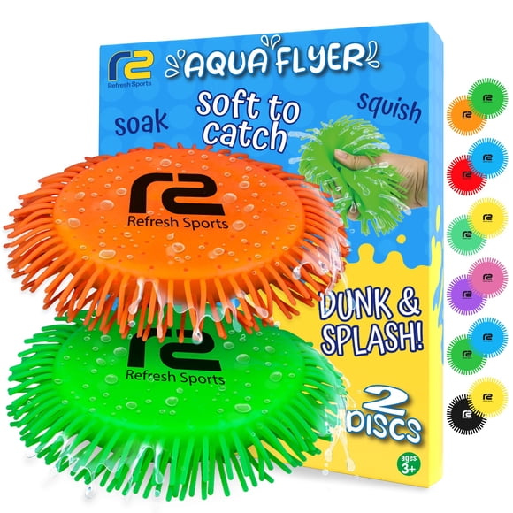 Pack de 2 juguetes para remojar con forma de disco volador en el agua Refresh Sports