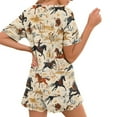 thumbnail image 2 of Yuyamidu Western Cowboy Pajama Set for Women Summer Short Sleeve Lounge Sets Comfy Shorts Sleepwear Cozy Loungewear with Pockets Two-Piece, 2 of 7