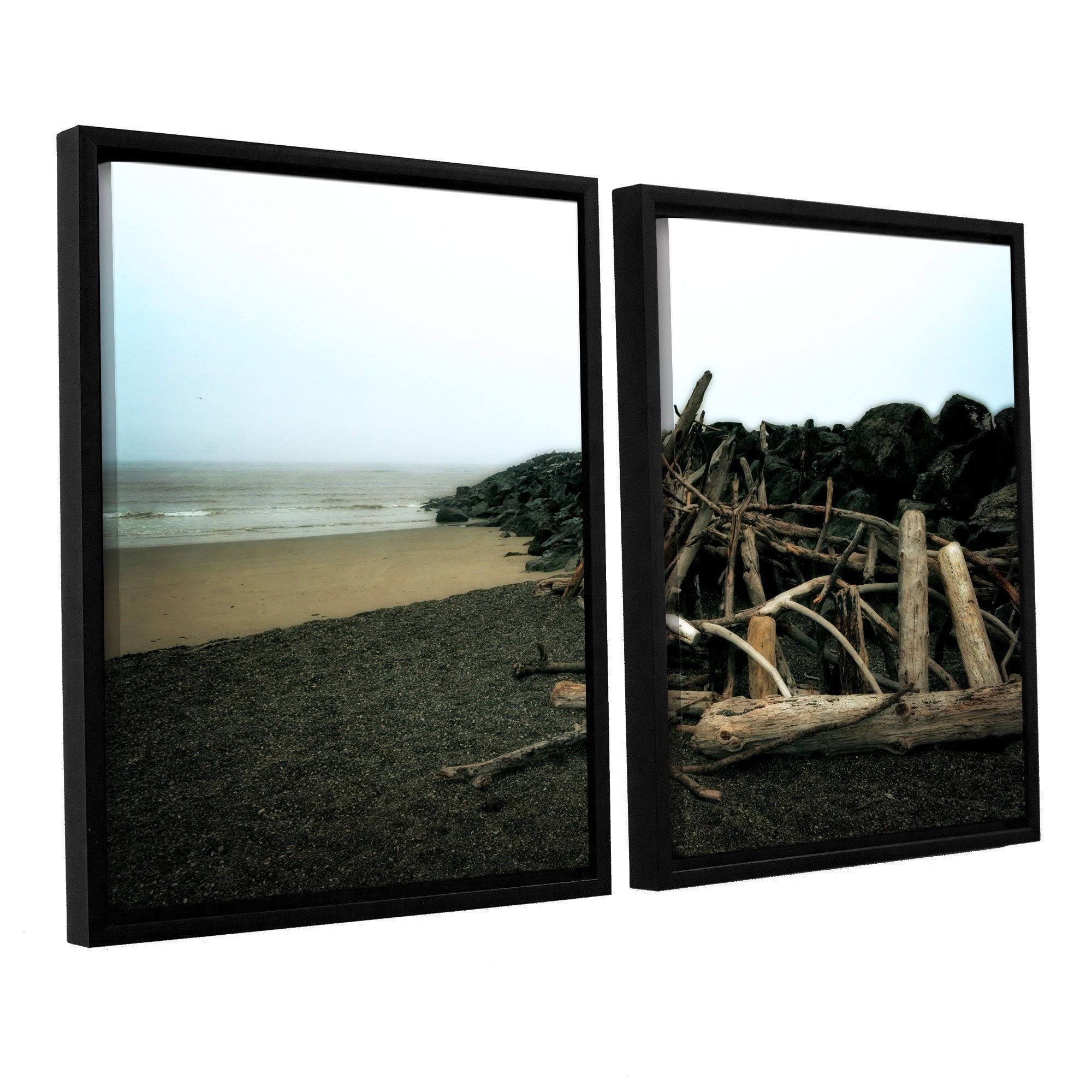 ArtWall Kevin Calkins "Soth Jetty and Driftwood" 2-Piece Floater Framed Canvas Set