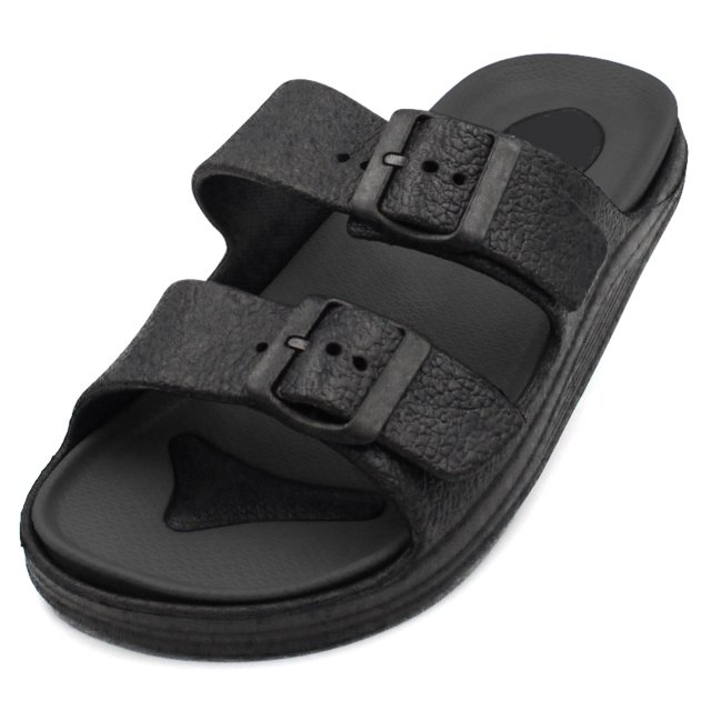 VENTANA Men's Classic Double Strap Buckle Sandals Adjustable Atheletic Slide