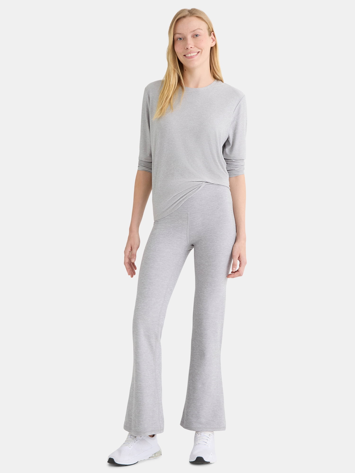 Athletic Works Women's and Women's ButterCore Tee with Long Sleeves, Sizes XS-4X