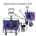 thumbnail image 3 of Folding Wagon - Outdoor Beach Cart, Camping Trolley, Garden Utility Wagon - 150lb Capacity, Collapsible, Portable, Easy Setup Purple+Silver + Garden & Outdoor + oxford fabric + Steel, 3 of 9