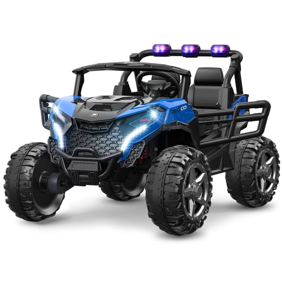 TOKTOO 24 Volt Ride on Toy for Big Kids, 24V Ride Ons with 4 Power EVA Wheels, 24V 2 Seater Battery Powered Ride on UTV Car, 4WD, 800W, 5.1 Mph, Kid Electric Car with Remote Control, Aged 3-8Y, Blue