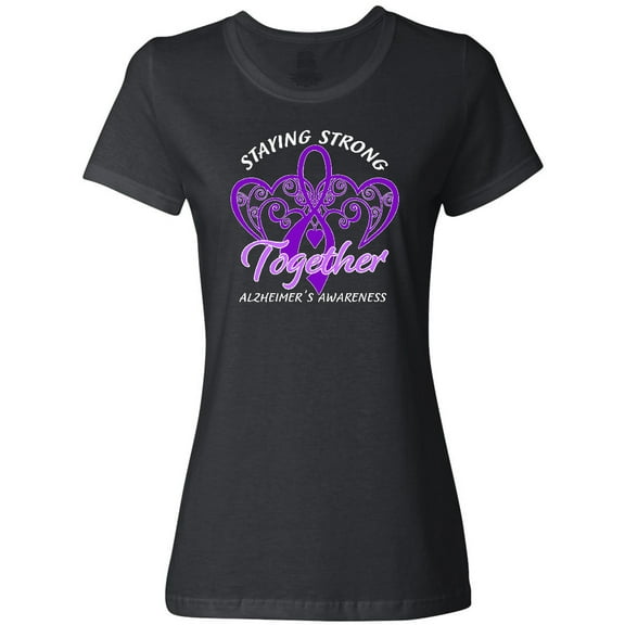 Inktastic Staying Strong Together Alzheimer's Awareness Purple Ribbon Women's T-Shirt