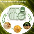 thumbnail image 3 of Juego de vajilla y cubiertos Hlukana Wheat Straw, 24 unidades, sin BPA, 3 of 7
