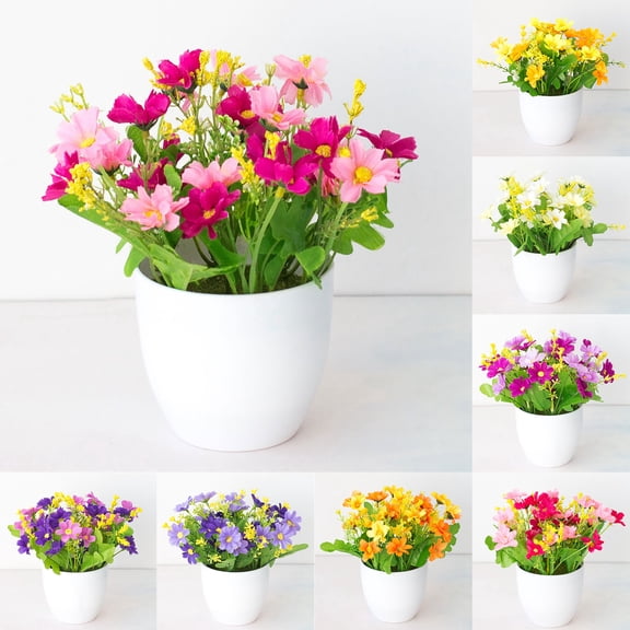 Yesbay Simulation Bonsai Aster Office Desktop Decor Plastic Colorful Fresh Imitation Potted Flower