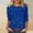 Blue, variant on Round Neck T-Shirt for Womens 3/4 Sleeves Shirt Tops Fashionable Relaxed Loose Blouse Hot Pink Size M