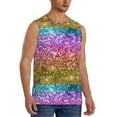 thumbnail image 2 of Daiia Glitter Rainbow Printed Men's Tank Tops,Casual Soft Sleeveless Gym Muscle Shirts Bodybuilding Tee-XX-Large, 2 of 8