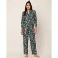 thumbnail image 2 of Moomaya Sleepwear, Printed Pajama And Shirt Set, Button-Down Loungewear 2 Pcs Nightsuit Pjs, 2 of 9