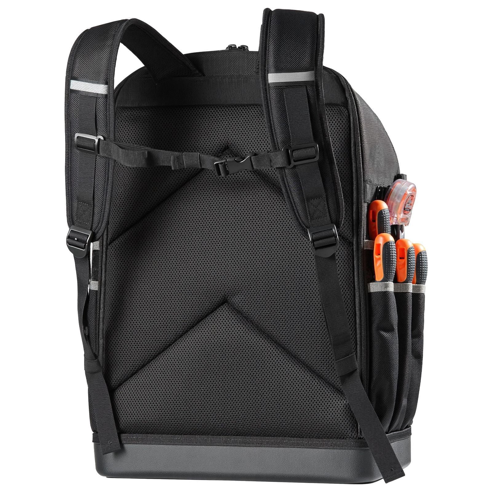 Tool Backpack 56 Pockets, 100 lbs Capacity, Ballistic Nylon, Combination Lock, Charging Port, for Electrician Plumber HVAC