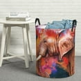 thumbnail image 5 of Picia Oil Paintings of Elephants Large Laundry Basket, Waterproof, Freestanding Laundry Hamper, Collapsible Tall Clothes Hamper with Extended Handles-Medium, 5 of 8