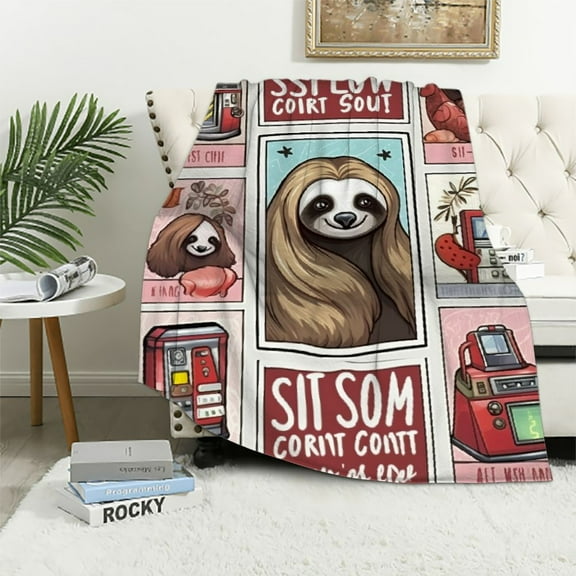 BCIIG Just A Girl Who Love Sloths Blanket Cute Funny Sloth Decor Animal Throw Blanket Sloth Gifts for Girls Boys Super Warm Soft Plush Fleece Flannel Blanket Couch Bedding Blanket for Kids 40x50in