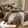thumbnail image 4 of Catami Cationic Dyeing 7-piece Bed in a Bag Comforter Set with Sheets,Brown,King, 4 of 9