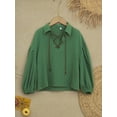 thumbnail image 3 of Linjinx Chemise Médiévale Pirate pour Garçons Enfants Rétro Renaissance Viking Manches Longues Lacets Mercenaire Écossais Vert Armée TG, 3 of 7