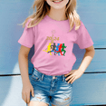 thumbnail image 5 of T-shirt Col Rond Imprimé Dessin Animé Jeux Olympiques Paris 2024, Manches Courtes Décontractées Garçons et Filles-Week, 5 of 5