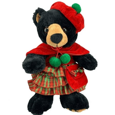 Plush Gear Christmas Dress with Hat, Cape & Bag – 14"-18" Holiday Outfit for Stuffed Animals & Plush Toys