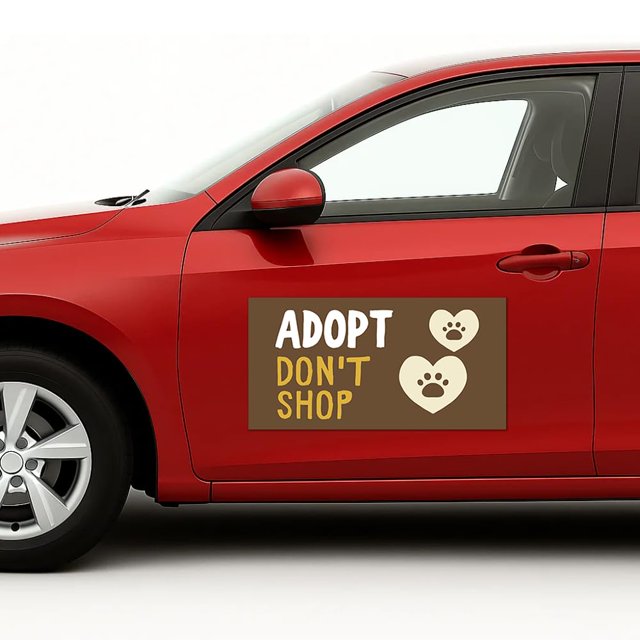 Adopt Dont Shop Car Magnet Sign by DC | Flexible Car Magnetic Sheets with Adhesive Backing | 10"x20" Bumper Magnet Sticker for Vehicles, Trucks & Business Advertising Signs | 2 PC | Made in USA