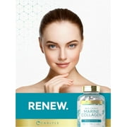 Marine Collagen Pills | 250 Caplets | Wild Caught Collagen Peptides | with Hyaluronic Acid | by Carlyle