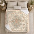 thumbnail image 5 of Vintage Persian Floral Medallion Cream, Cozy Friendship Quote Scene, Warm Flannel Blanket for Living Room and Reading Nook, Art Lovers Friendship Gift, Artistic Home Decor, 5 of 9