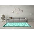 thumbnail image 3 of Ahgly Company Indoor Rectangle Solid Turquoise Blue Modern Area Rugs, 2' x 5', 3 of 4