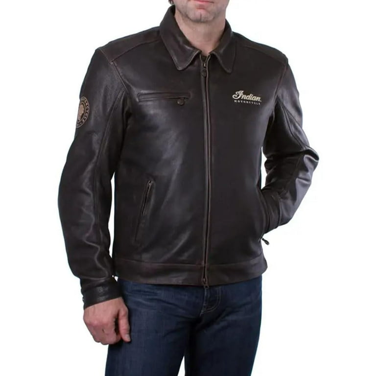 Indian Motorcycle Men's Leather Classic Riding Jacket with