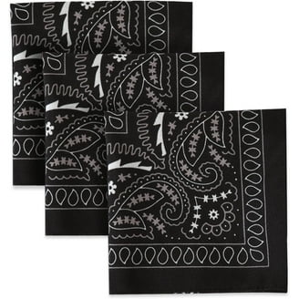 Dark Grey Paisley Bandana - Single Piece 22x22 - Walmart.com