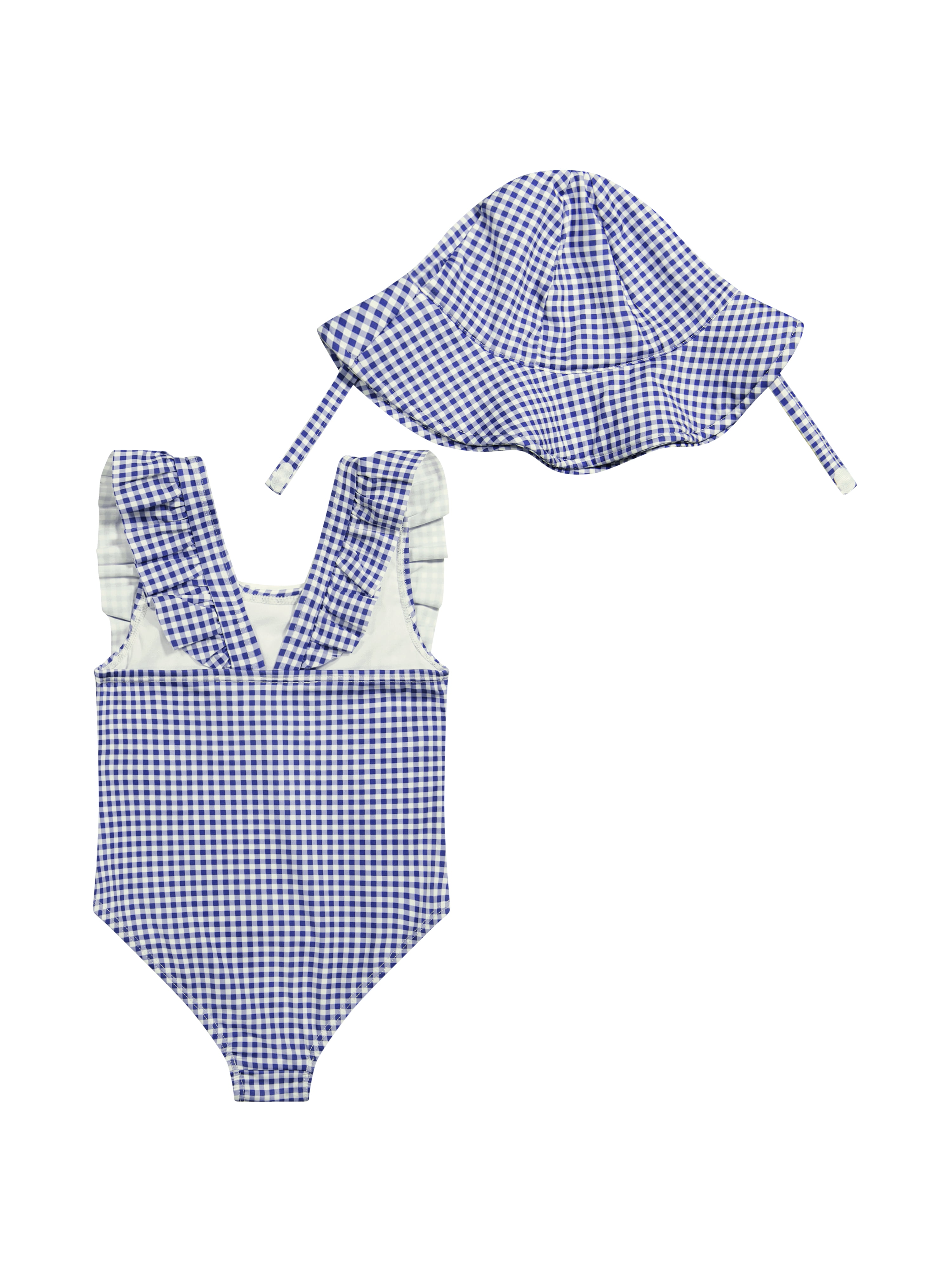 Character Toddler Girl One-Piece Swimsuit with Hat, Sizes 12M- 5T
