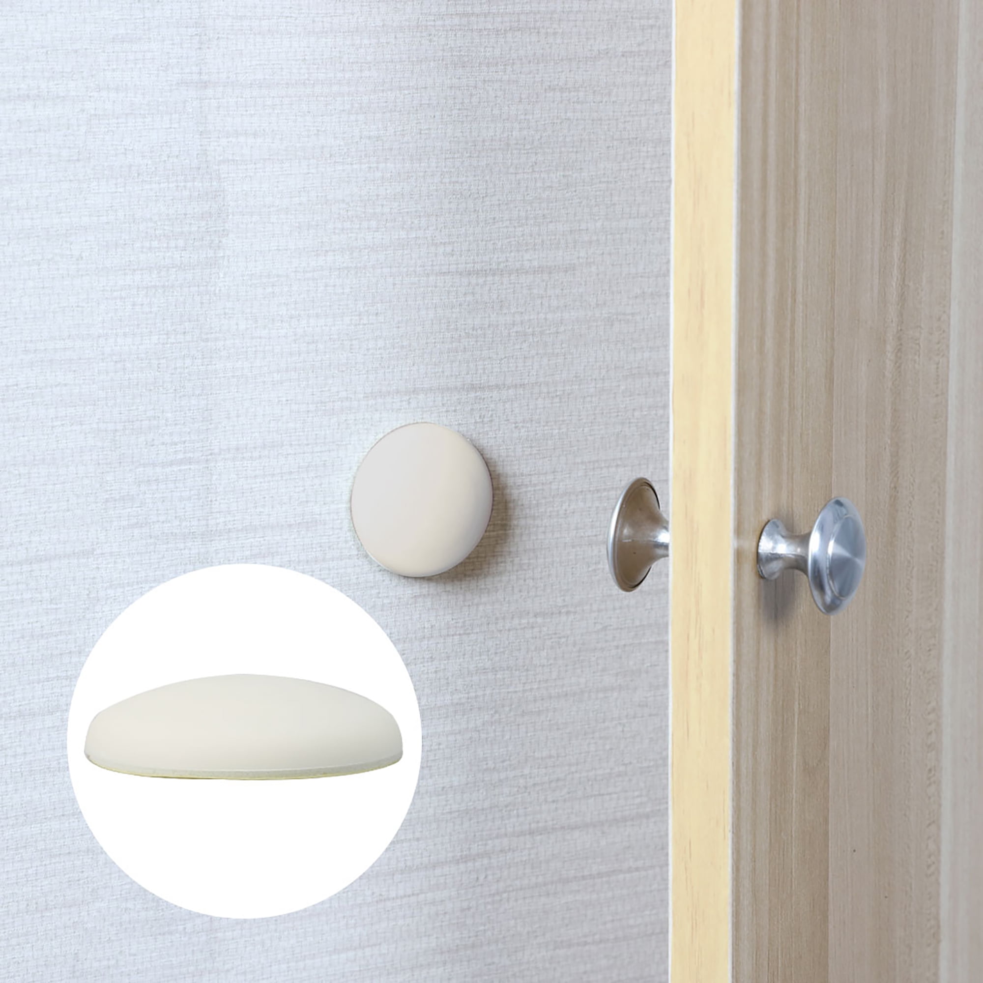 Home Rubber Antislip Wedge Door Stopper Selfstick Doorstops Protector White 4pcs