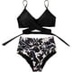 thumbnail image 3 of Trajes de baño de dos piezas con estampado floral y tanga de cintura alta y entrecruzado para mujer$Trajes de baño de dos piezas con estampado floral y tanga de cintura alta y entrecruzado, 3 of 8