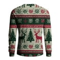 thumbnail image 6 of Dwelliawo Mens Christmas Sweaters Casual Long Sleeve Ribbed Sweater Knitted Christmas Print Snowflake Xmas Sweaters Thick Fall Winter Pullover Sweaters Clearance Dark Green 4XL, 6 of 6